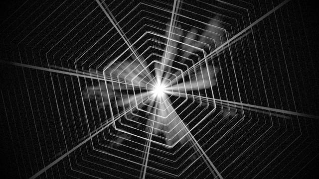haze: monochrome pulsing geometry from a central point