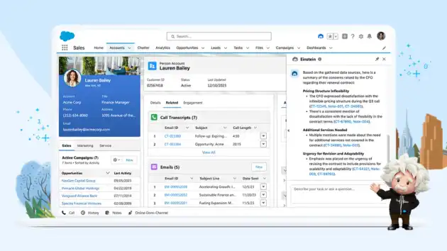 Salesforce Einstein - an example of a more business-oriented generative AI application.